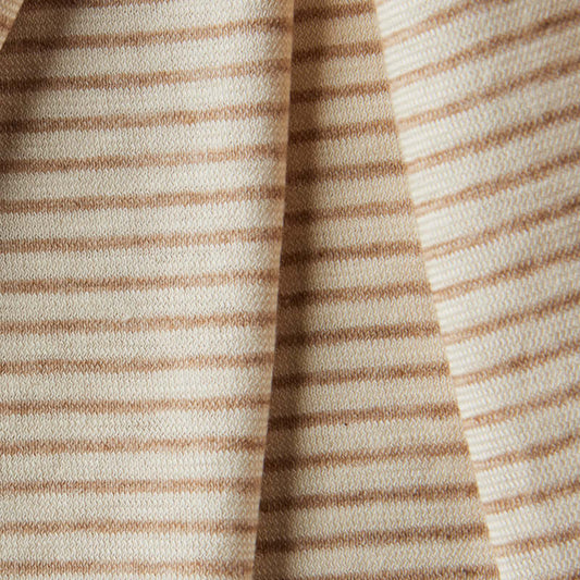 Bio-Baumwolle Single Jersey (GOTS) farbig gewachsen | braun-natur gestreift JuleStoff