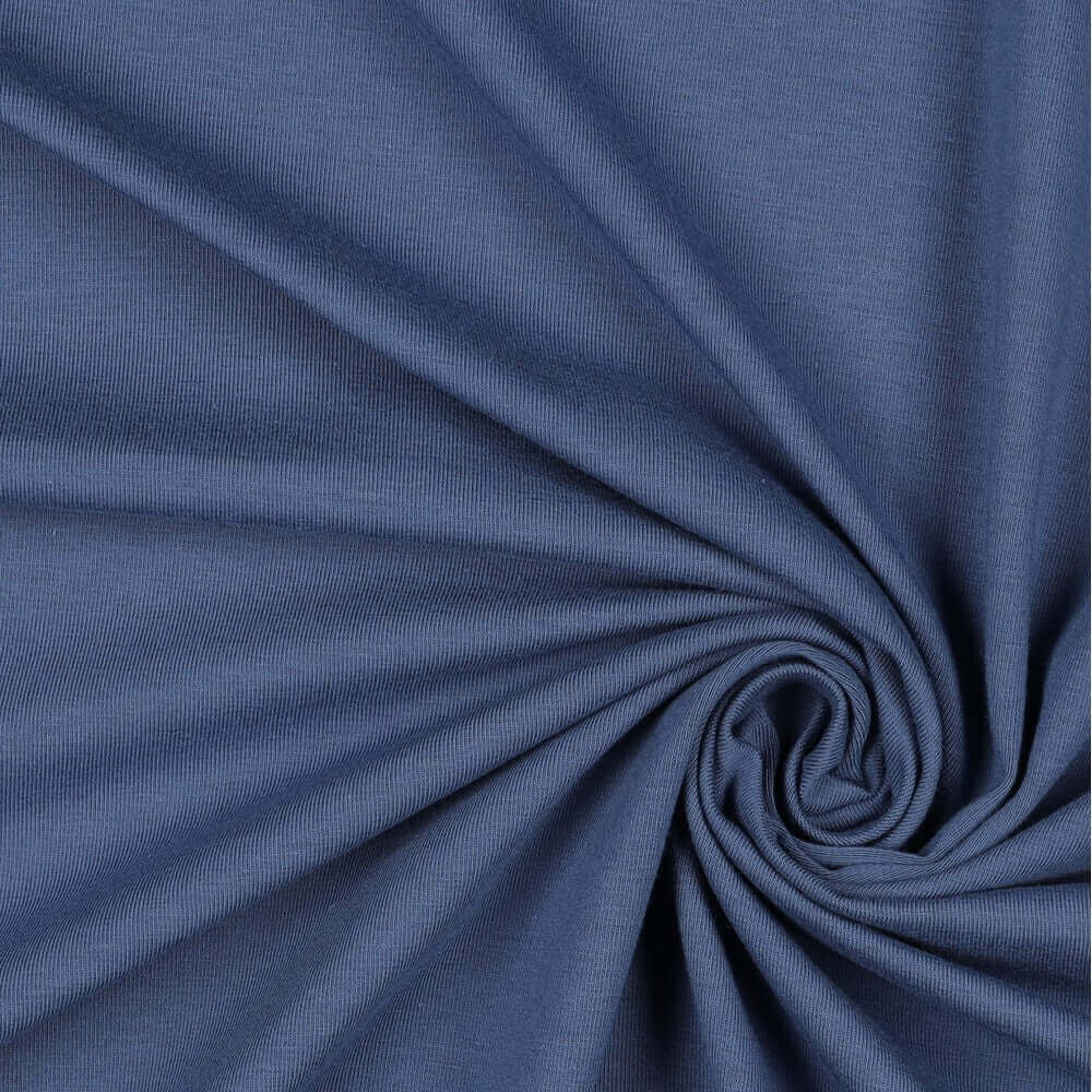 Stoffprobe Bio-Baumwolle Basic Jersey Stoff (GOTS) uni | indigoblau JuleStoff