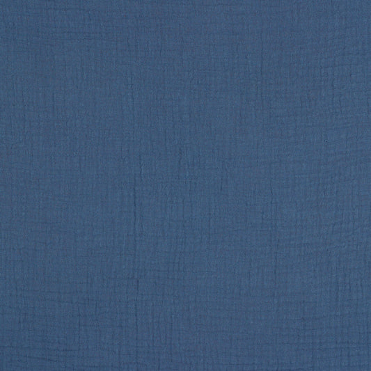 Bio-Baumwolle Musselin/Double Gauze Stoff (GOTS) uni | jeansblau JuleStoff
