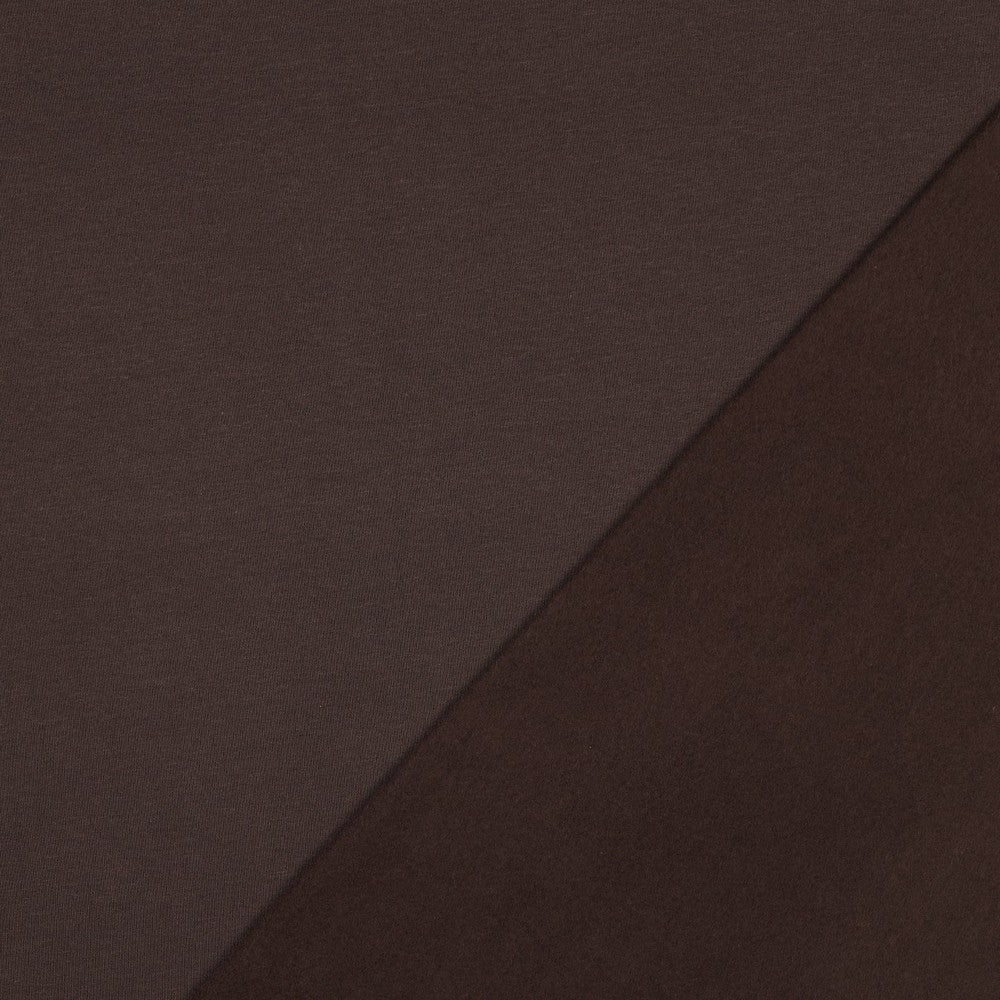 Bio-Baumwolle Soft Sweatstoff (GOTS) uni | dunkelbraun