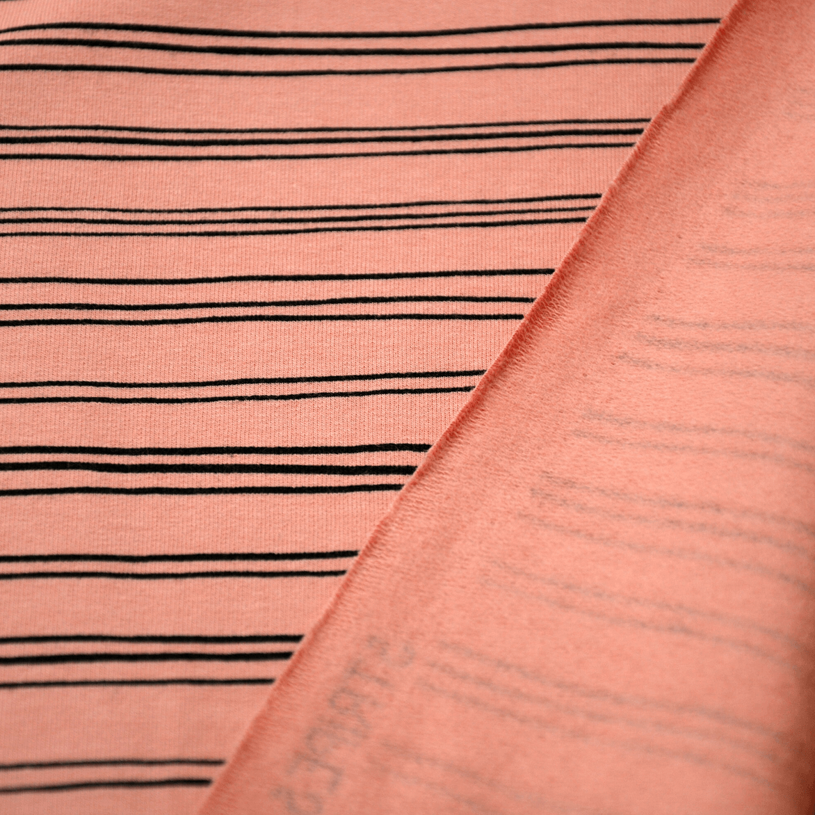 Bio-Baumwolle Soft Sweatstoff (GOTS) Streifen| rosa JuleStoff