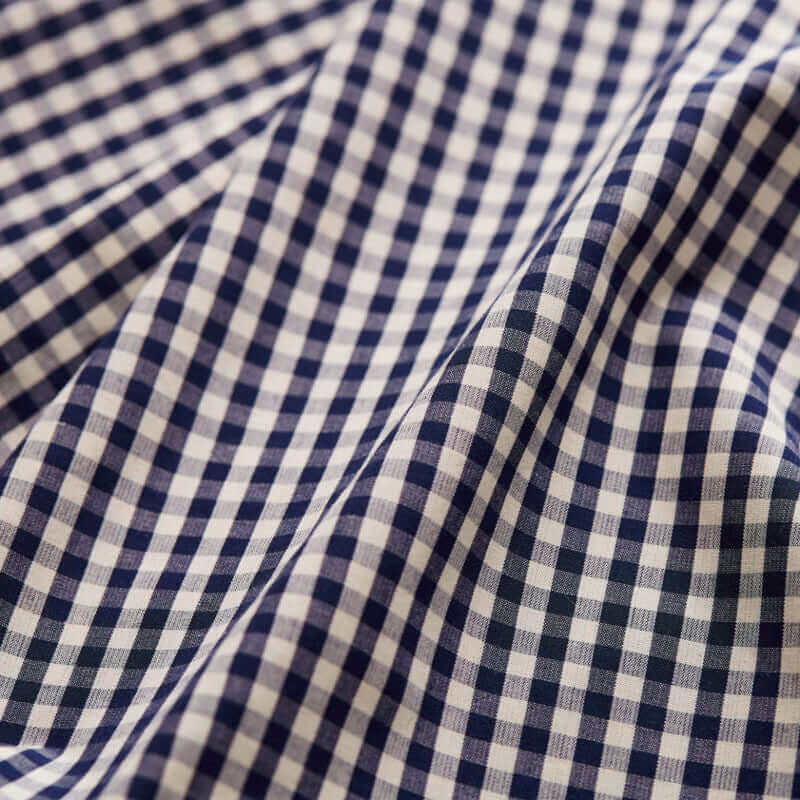 Bio-Baumwolle Webstoff Vichykaro 5 mm | navy-weiß JuleStoff
