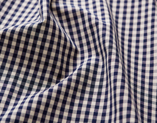 Bio-Baumwolle Webstoff Vichykaro 5 mm | navy-weiß JuleStoff