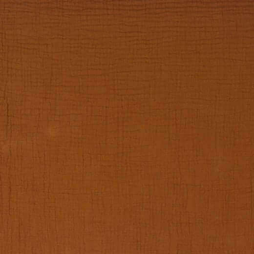 Bio-Baumwolle Musselin/Double Gauze Stoff (GOTS) uni | cognac JuleStoff