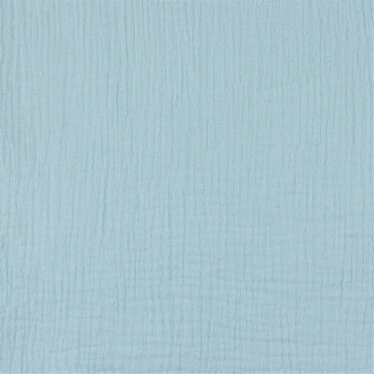 Stoffprobe Bio-Baumwolle Musselin/Double Gauze Stoff (GOTS) uni | hellblau JuleStoff