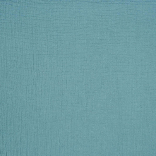 Bio-Baumwolle Musselin/Double Gauze Stoff (GOTS) uni | helltürkis JuleStoff