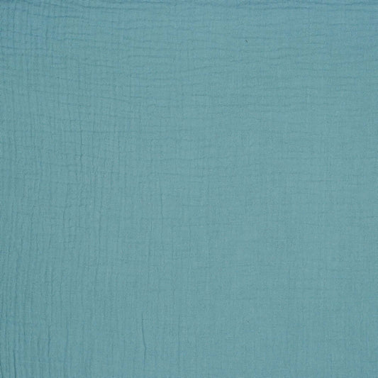 Stoffprobe Bio-Baumwolle Musselin/Double Gauze Stoff (GOTS) uni | helltürkis JuleStoff