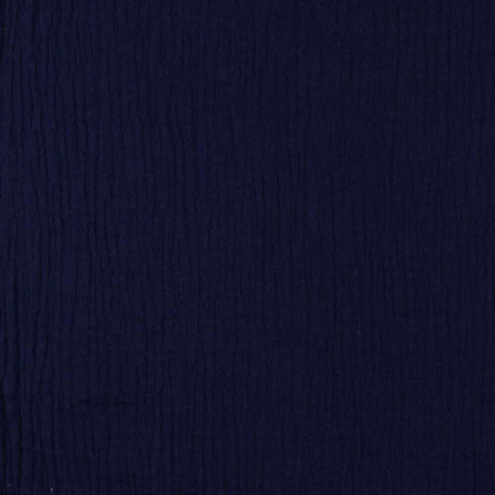 Bio-Baumwolle Musselin/Double Gauze Stoff (GOTS) uni | navy JuleStoff