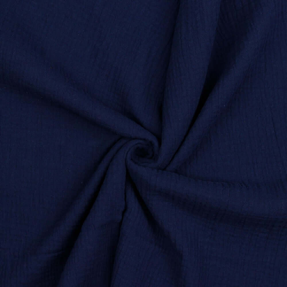 Bio-Baumwolle Musselin/Double Gauze Stoff (GOTS) uni | navy JuleStoff
