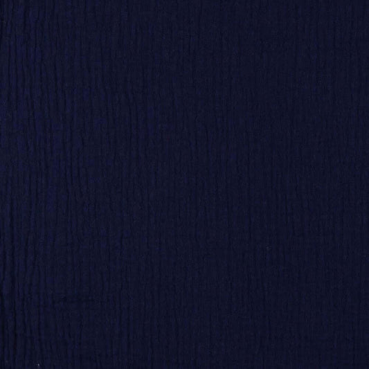 Stoffprobe Bio-Baumwolle Musselin/Double Gauze Stoff (GOTS) uni | navy JuleStoff