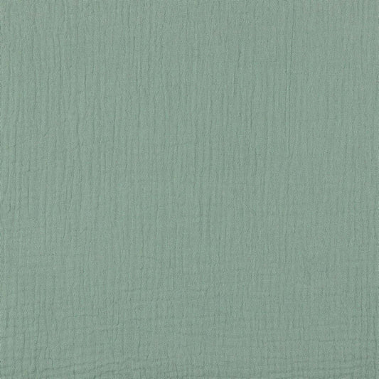 Bio-Baumwolle Musselin/Double Gauze Stoff (GOTS) uni | nilgrün JuleStoff