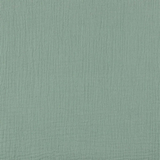 Stoffprobe Bio-Baumwolle Musselin/Double Gauze Stoff (GOTS) uni | nilgrün JuleStoff