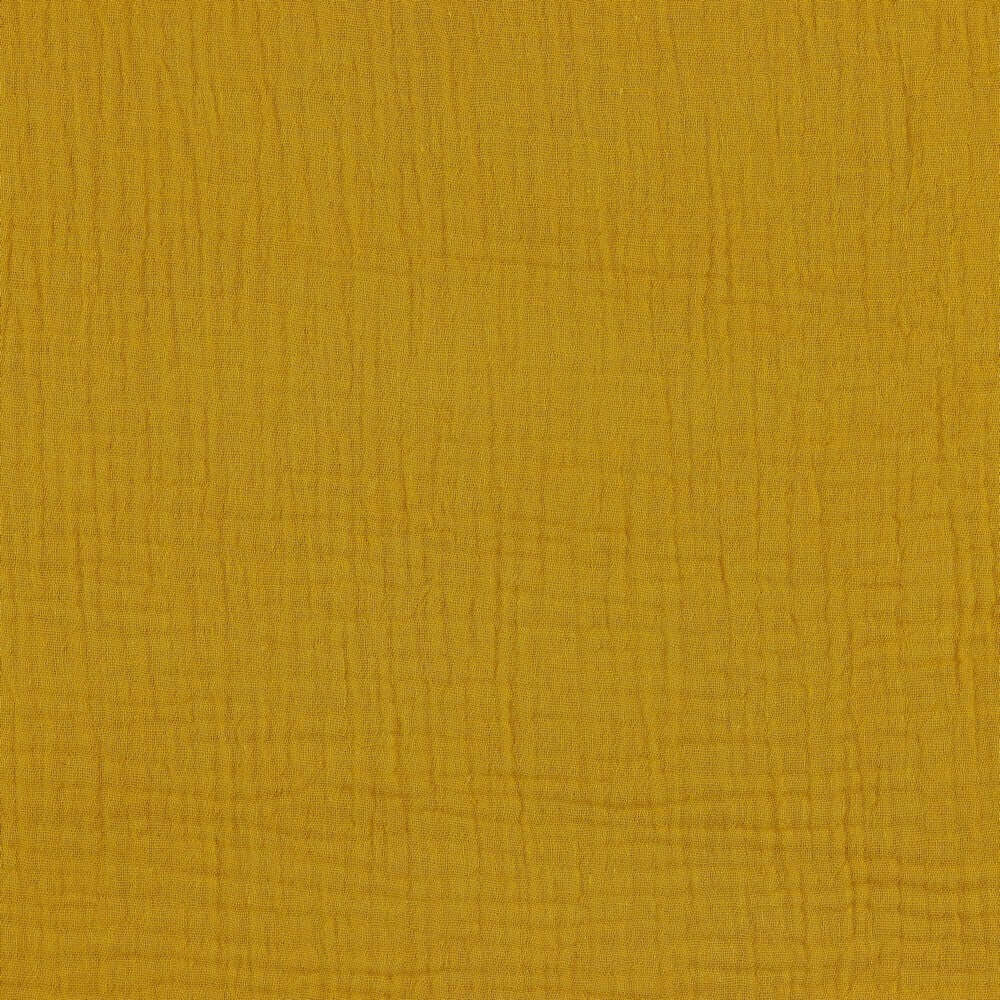 Bio-Baumwolle Musselin/Double Gauze Stoff (GOTS) uni | ocker JuleStoff