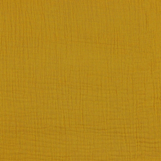 Stoffprobe Bio-Baumwolle Musselin/Double Gauze Stoff (GOTS) uni | ocker JuleStoff