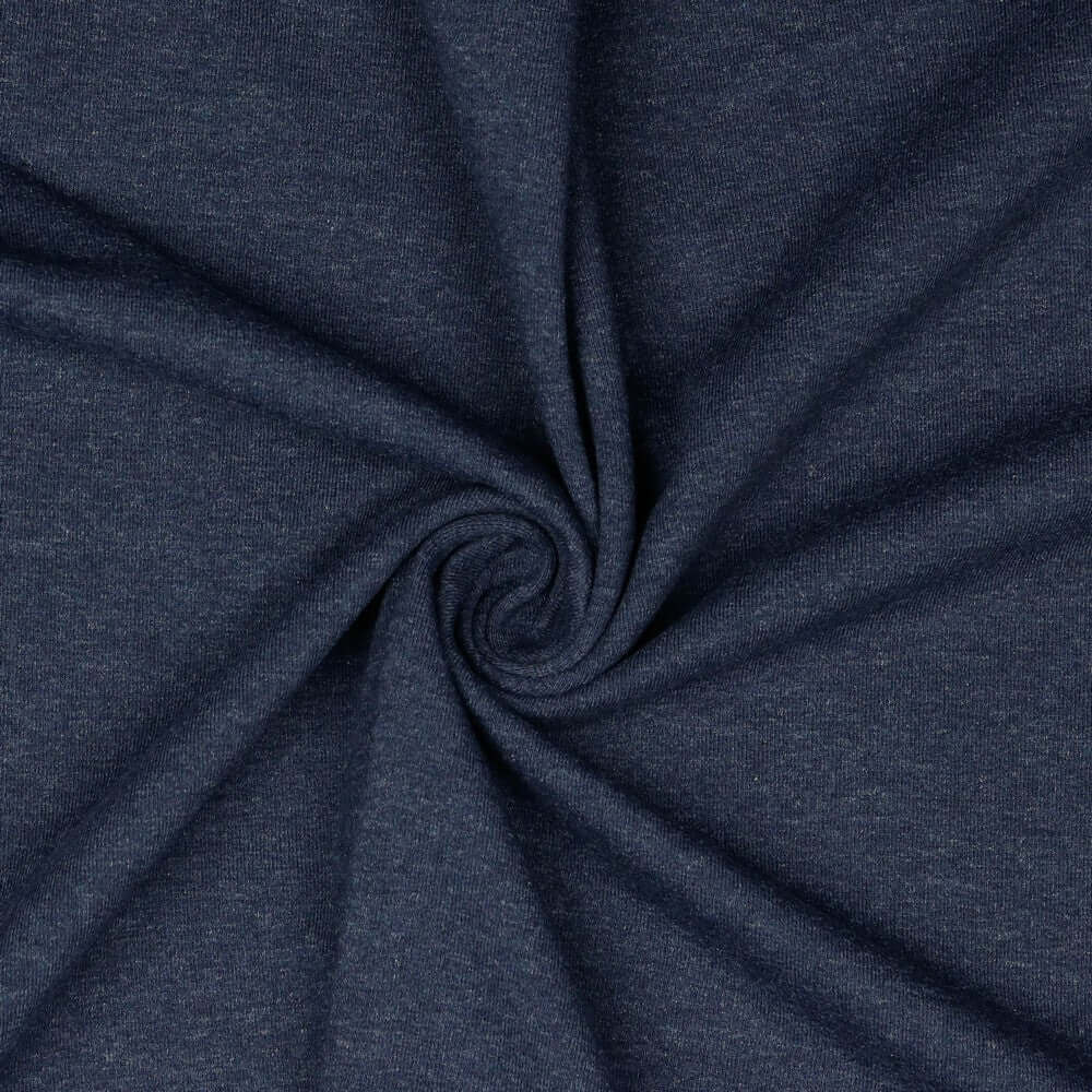 Stoffprobe Recycling-Baumwolle Jersey Stoff | jeansblau-meliert JuleStoff