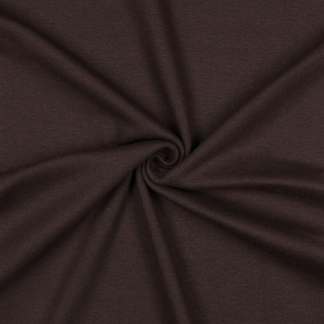 Bio-Baumwolle Bündchen glatt (GOTS) uni | dunkelbraun