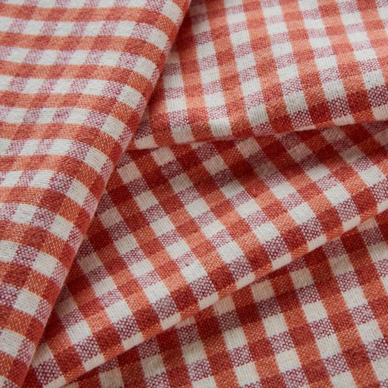 Bio-Baumwolle Flanell (GOTS) Vichykaro | rot-orange