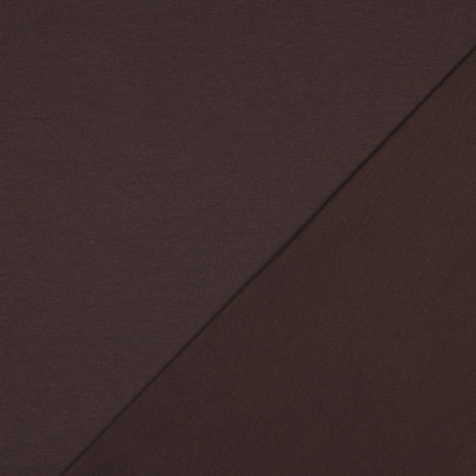 Stoffprobe Bio-Baumwolle French Terry (GOTS) uni | dunkelbraun