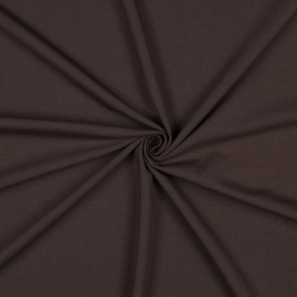 Bio-Baumwolle Basic Jersey Stoff (GOTS) uni | dunkelbraun