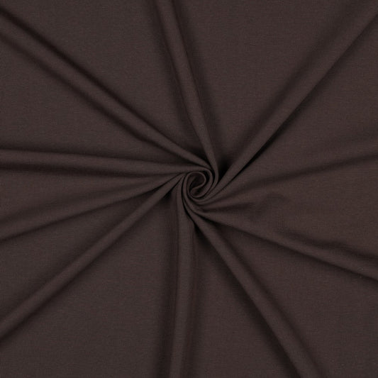 Bio-Baumwolle Basic Jersey Stoff (GOTS) uni | dunkelbraun