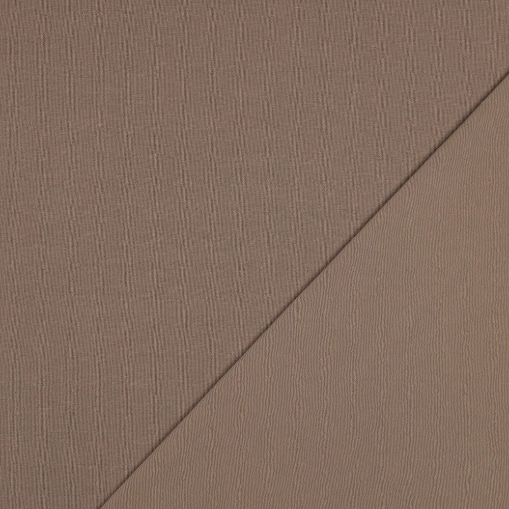 Bio-Baumwolle Basic Jersey Stoff (GOTS) uni | taupe