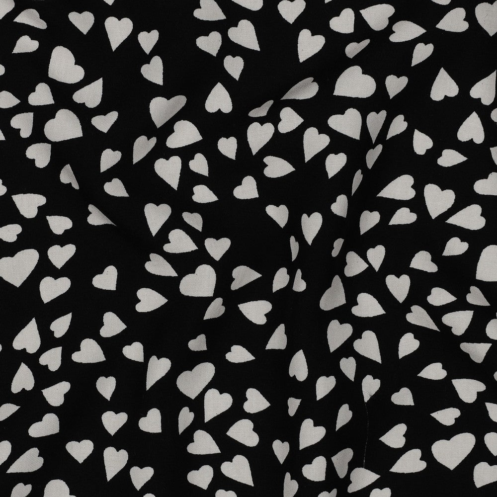 ECOVERO™ Viskose Webstoff Herzen | schwarz-weiß